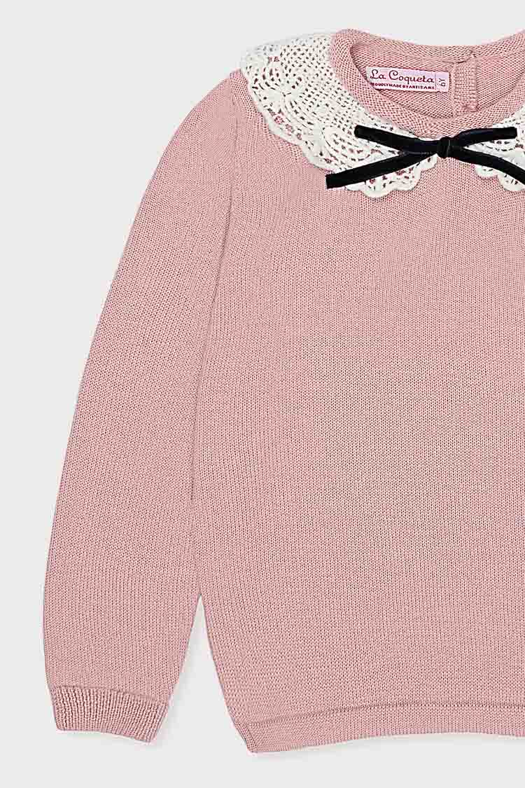 Dusty Pink Blanca Merino Wool Girl Jumper