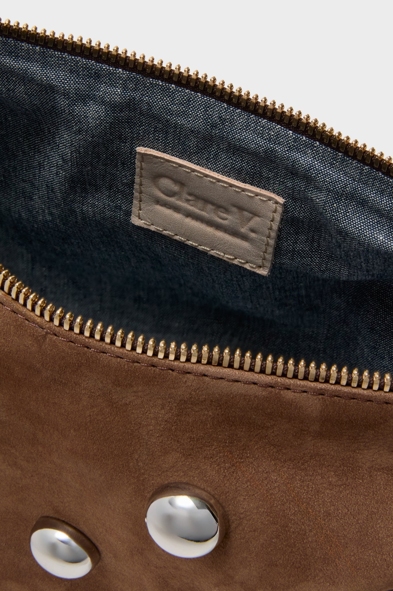 Choco Bar Smooth Nubuck with Studs Lune Bag