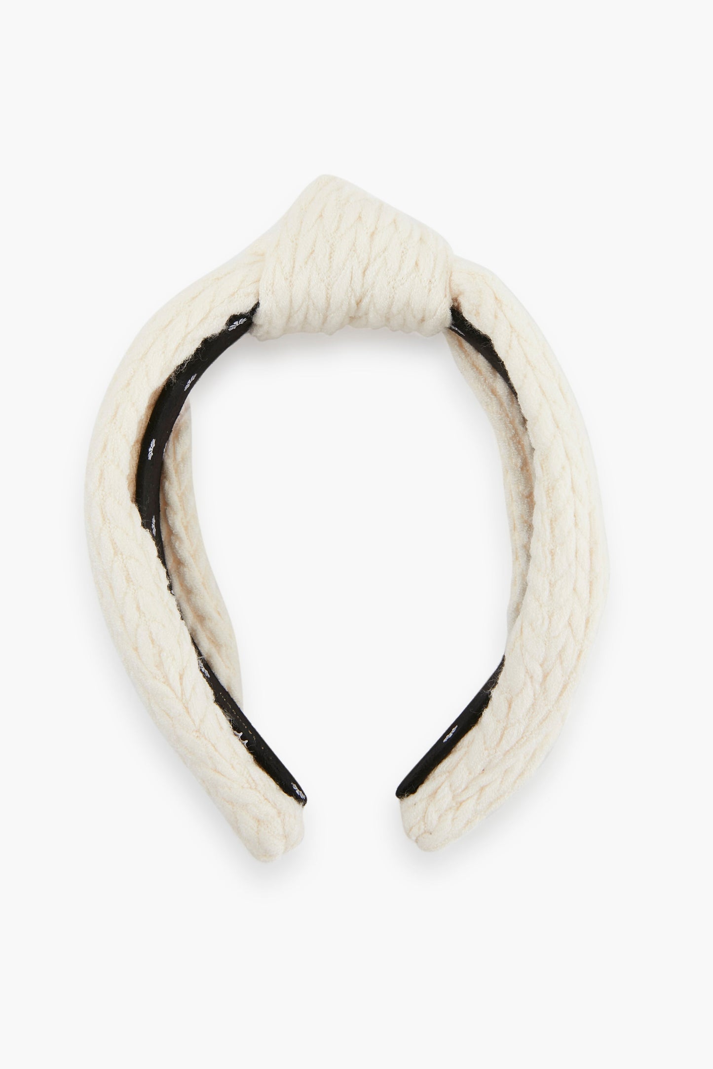 Ivory Cable Knit Knotted Headband