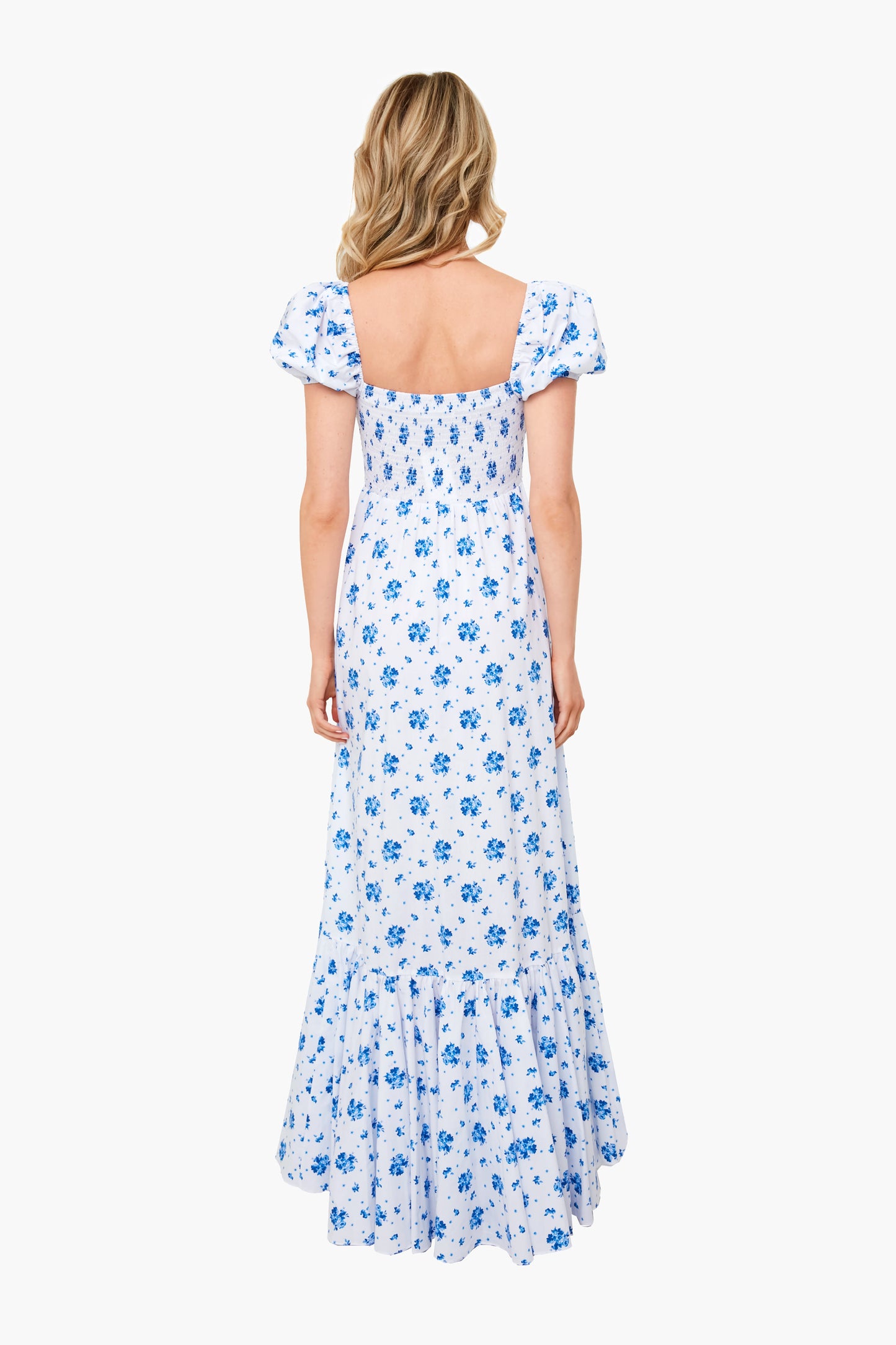 Blue Spot Floral Gianna Maxi Dress