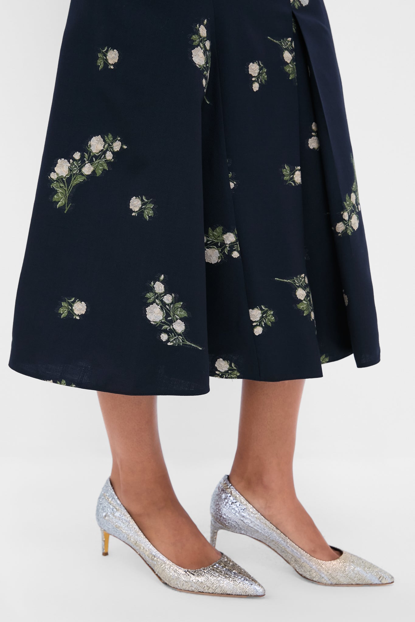 Midnight Blue Pencil Midi Skirt