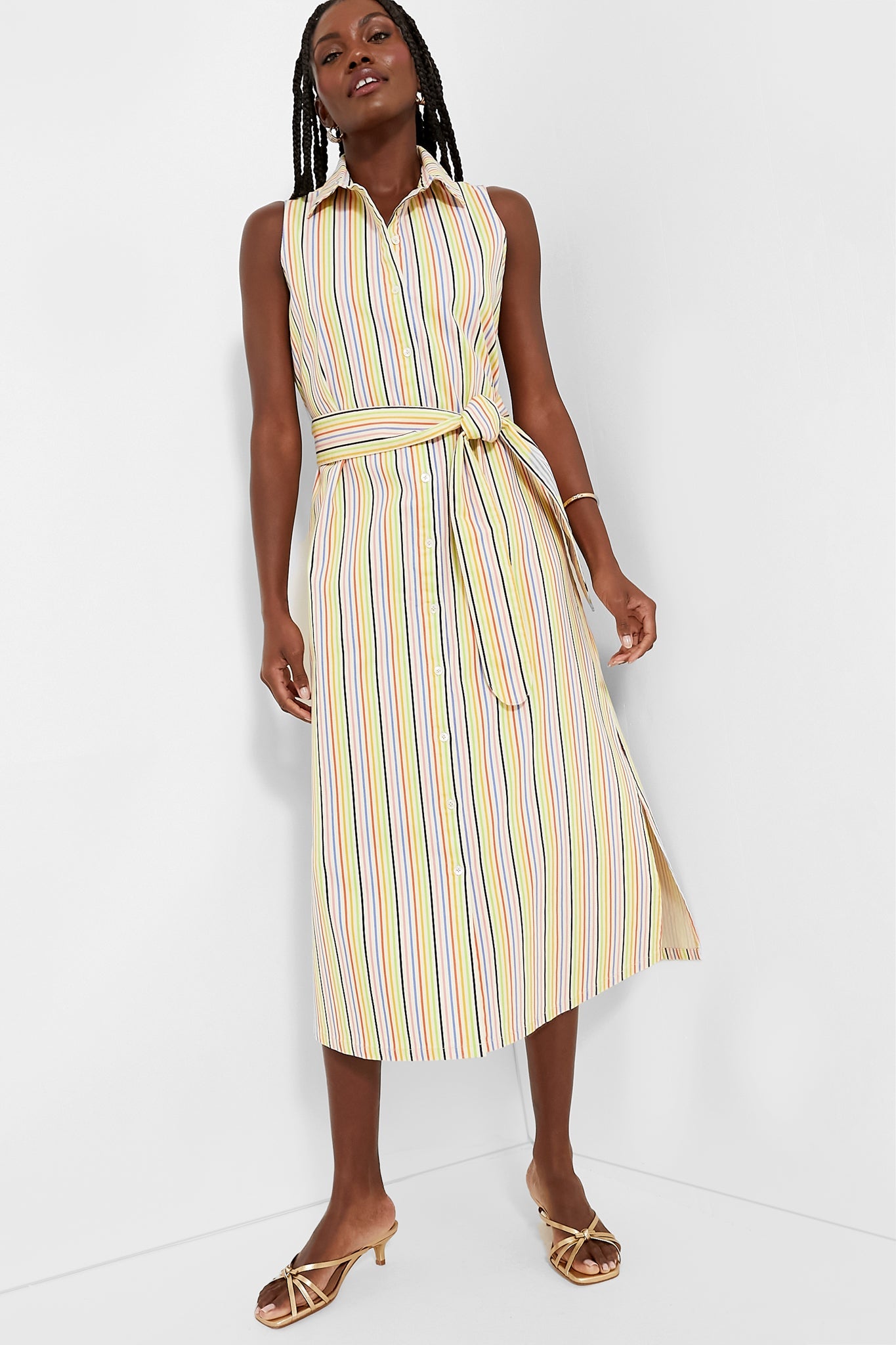 Rainbow Stripe Sleeveless Riley Dress