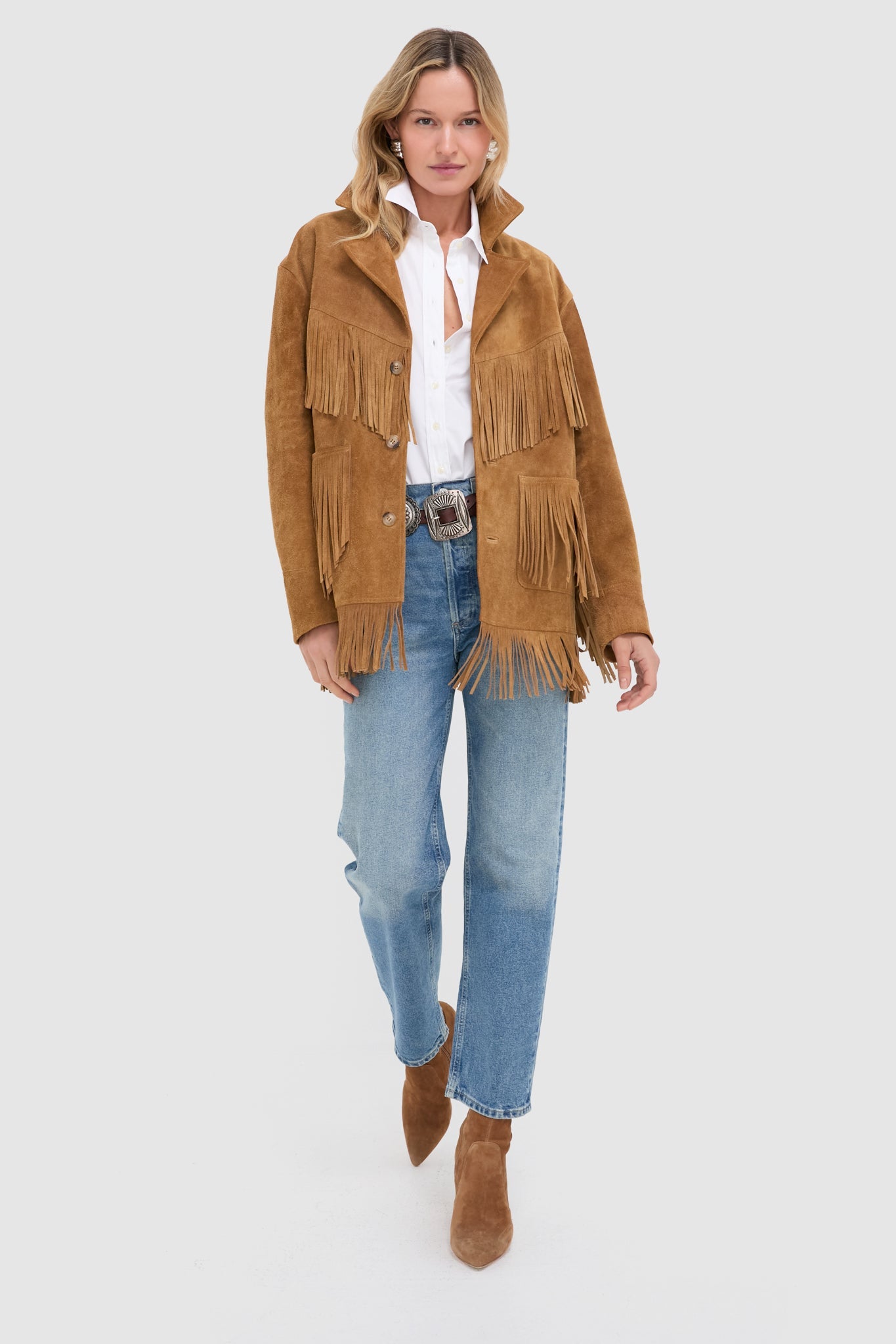 Maple Nappa Cow Roughout Leather Skin Coat