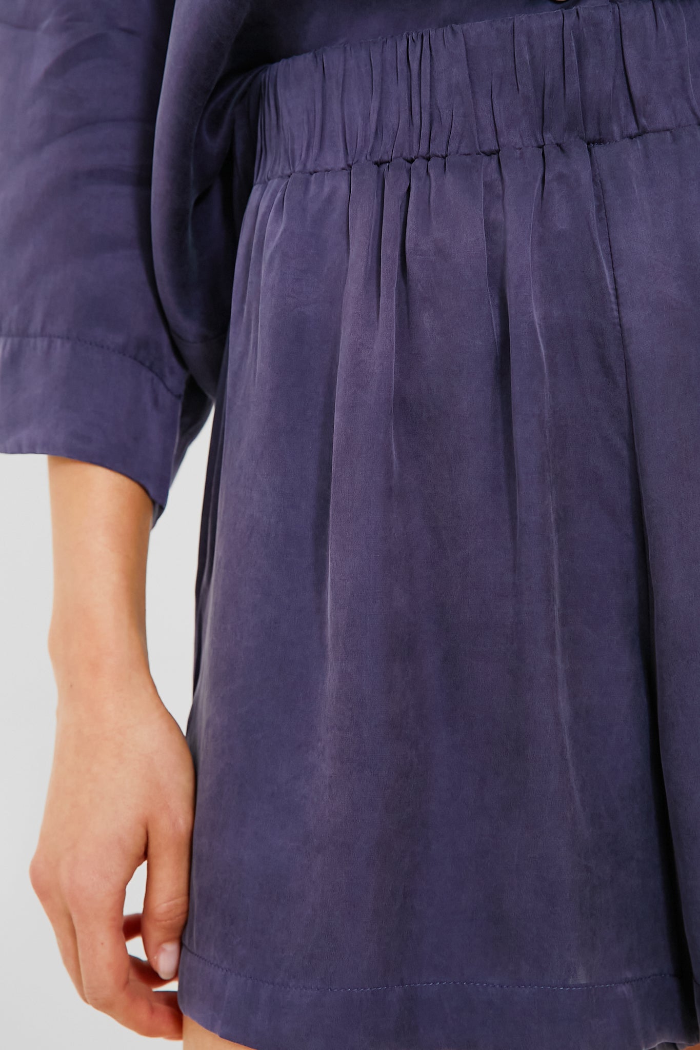 Navy Cupro Jude Shorts