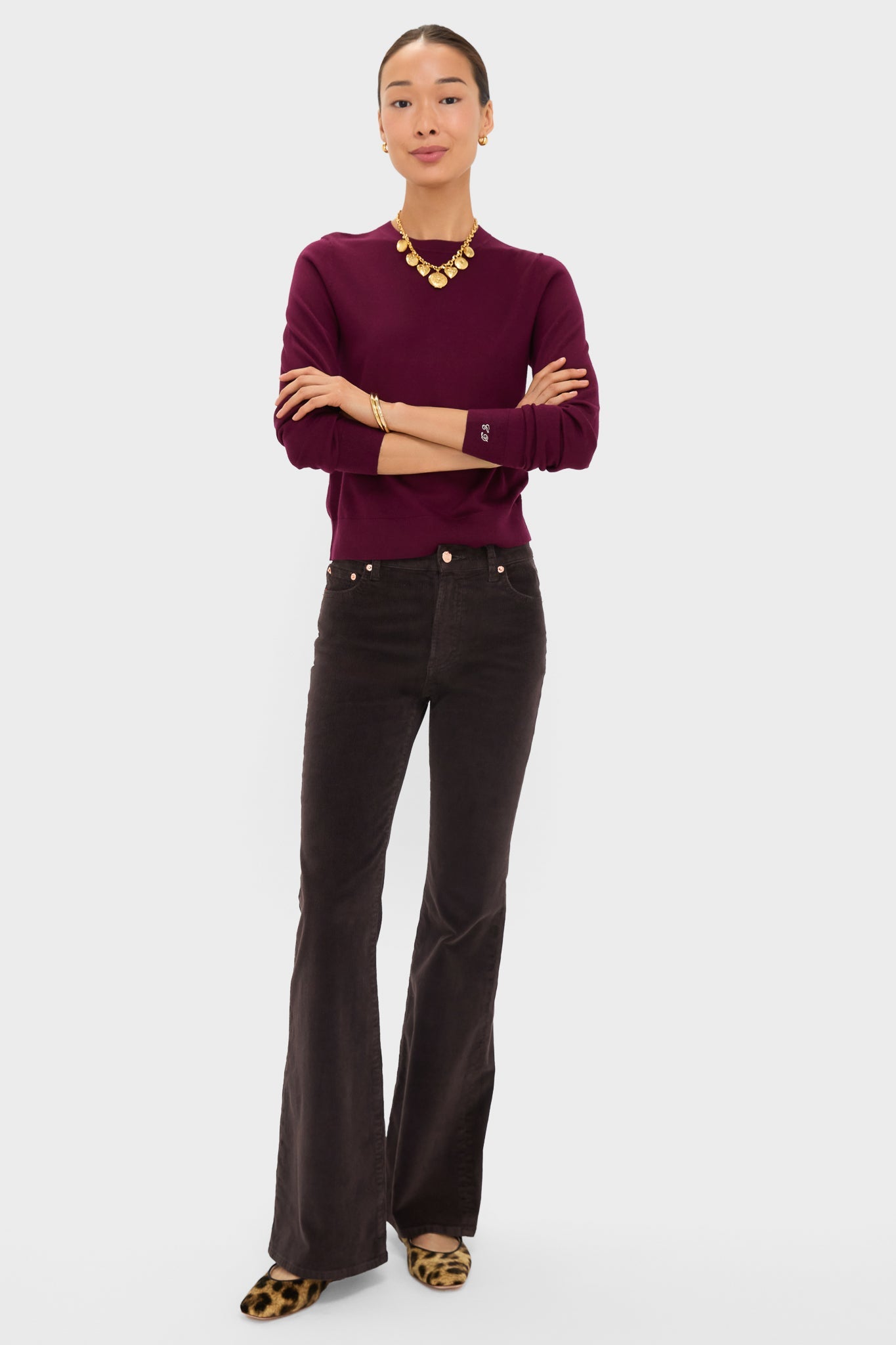 Winetasting Cashmere Silk Long Sleeve Katie Tee