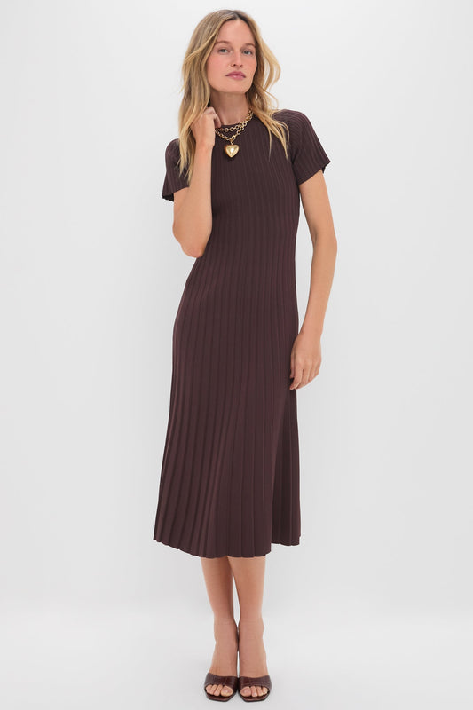 Chocolate Knit Murphy Swing Midi Dress