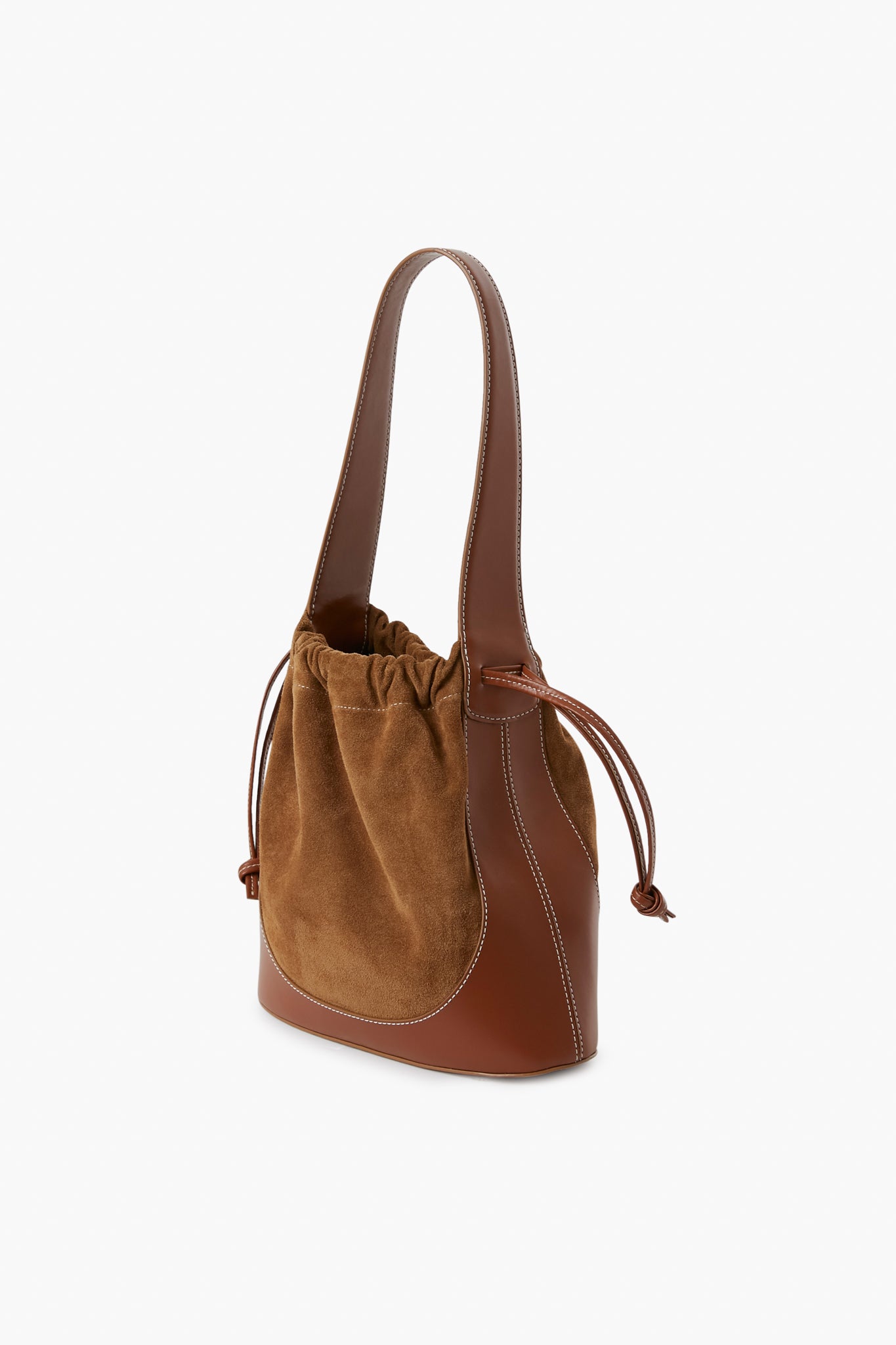 Tan Cinch Bucket Bag