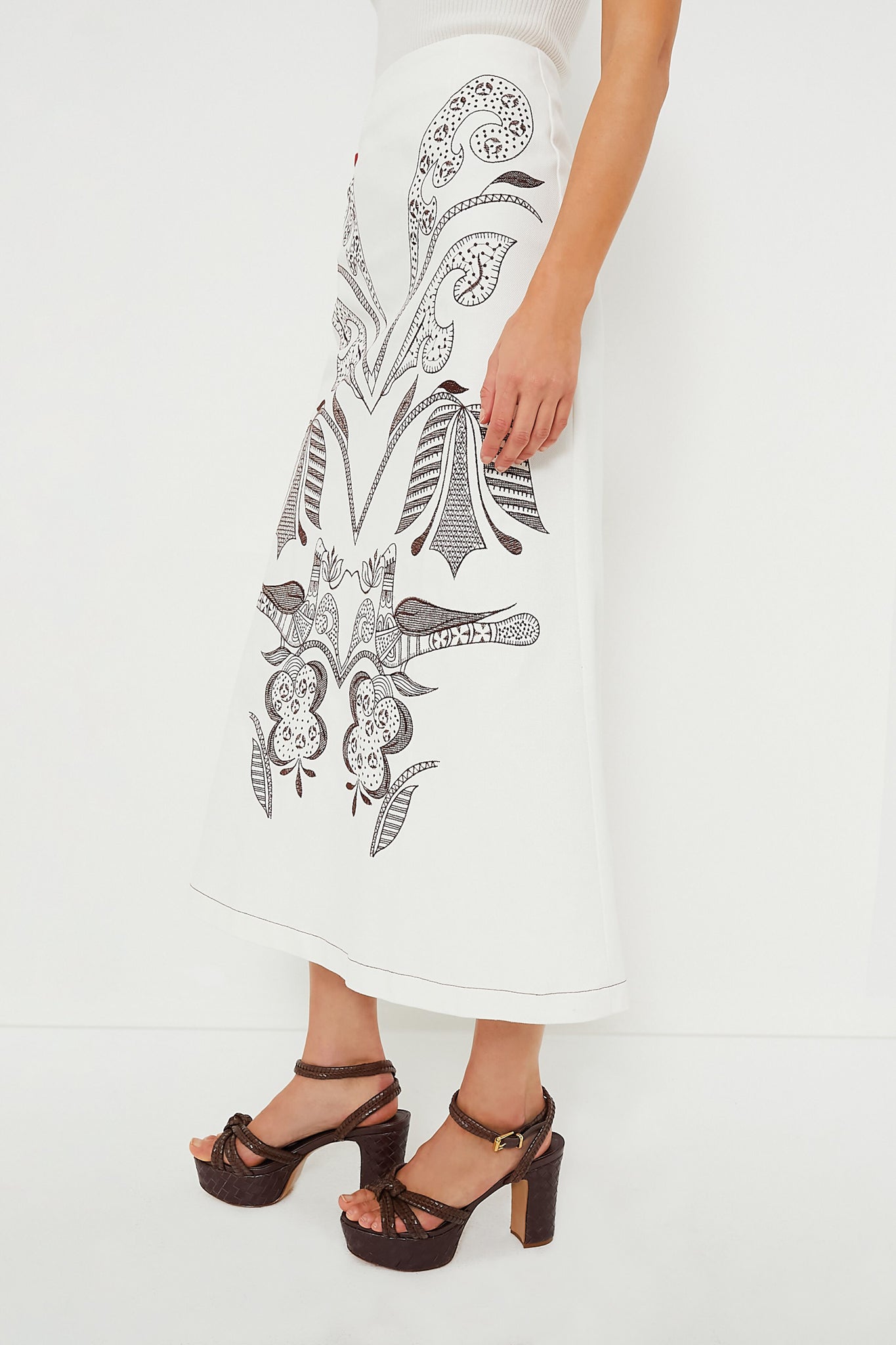 Off White Brown Sandy Skirt