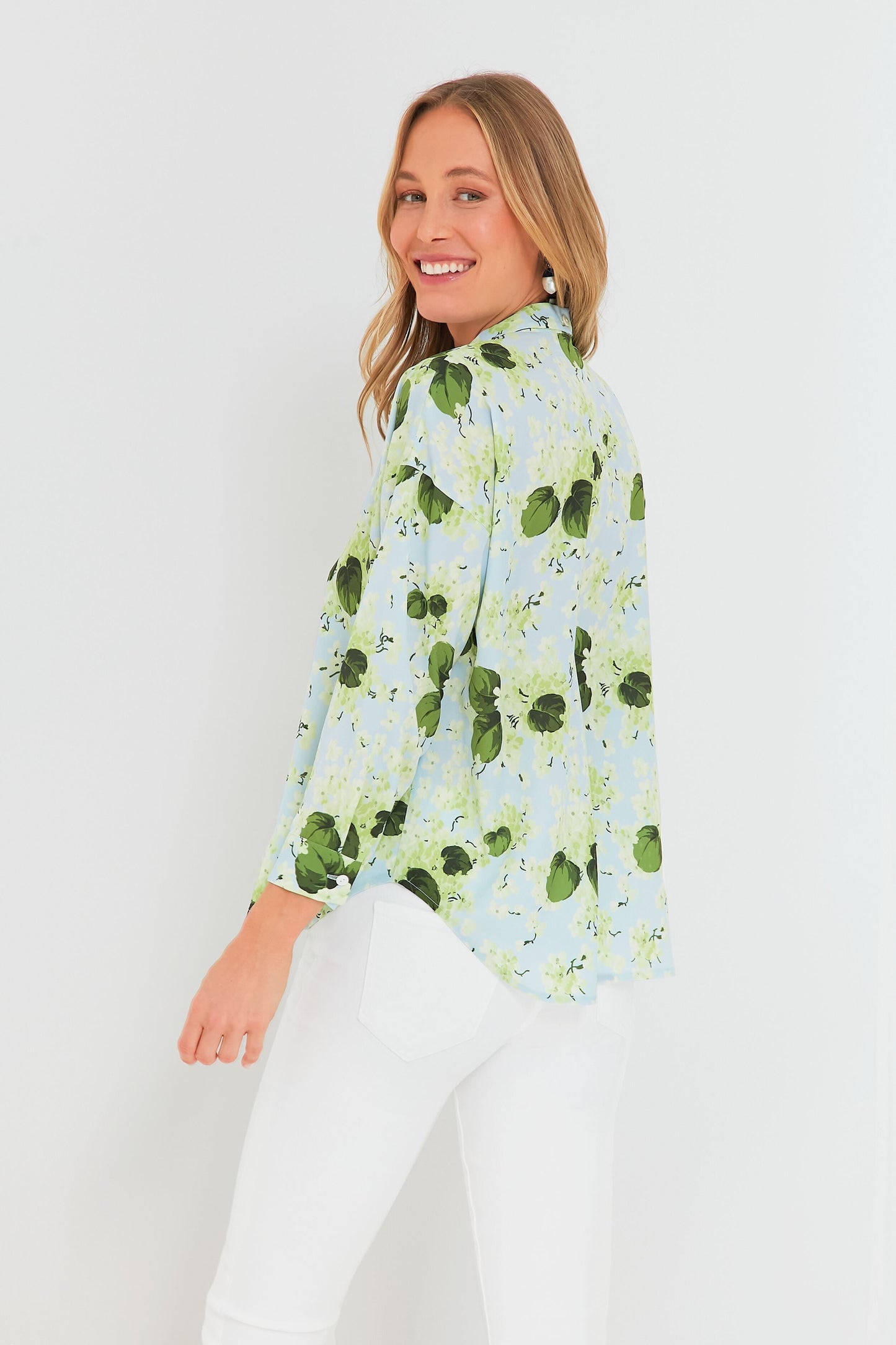 Hydrangea Blooms Hallie Tie Blouse