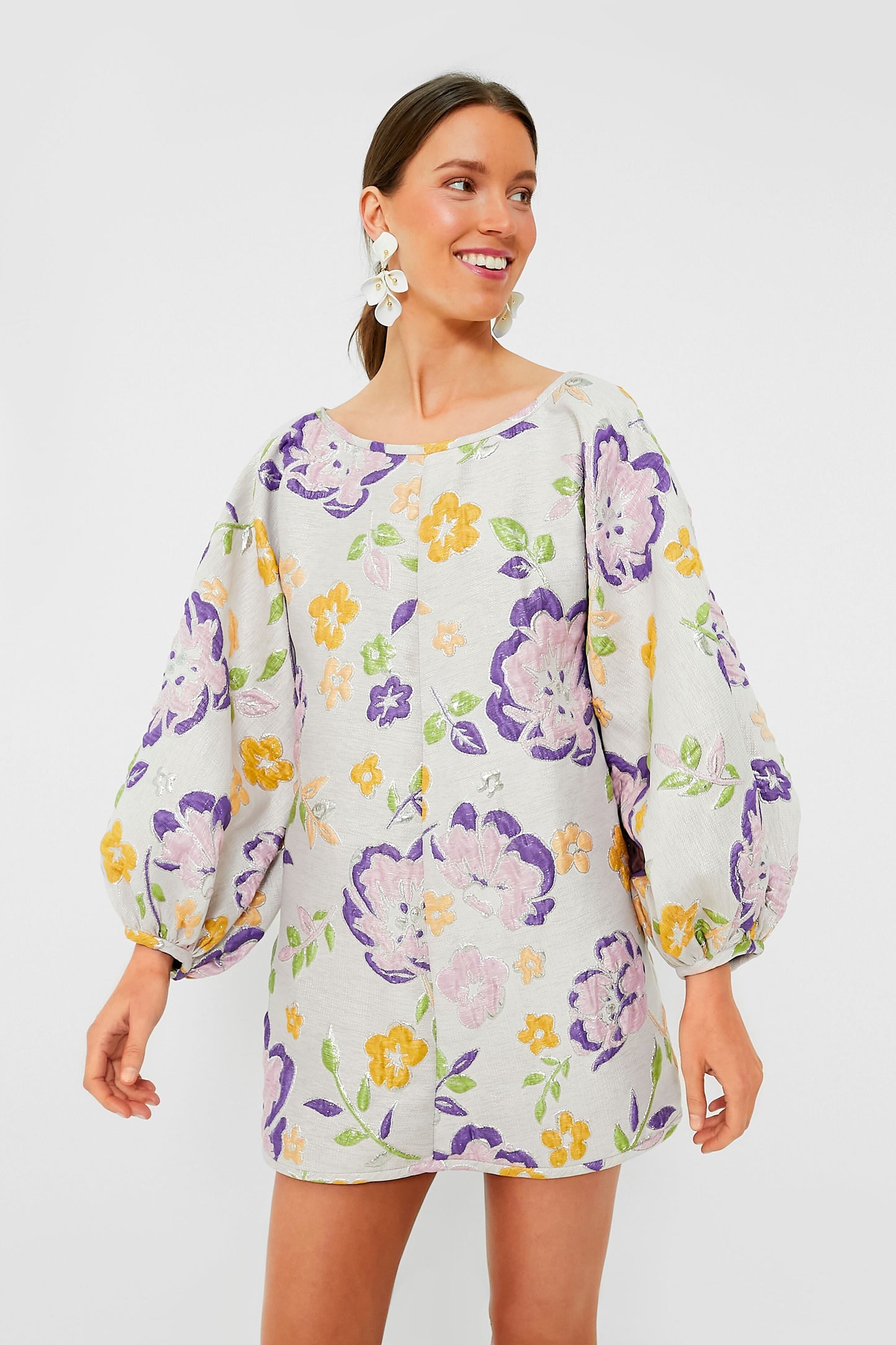 White Leather Val Earrings