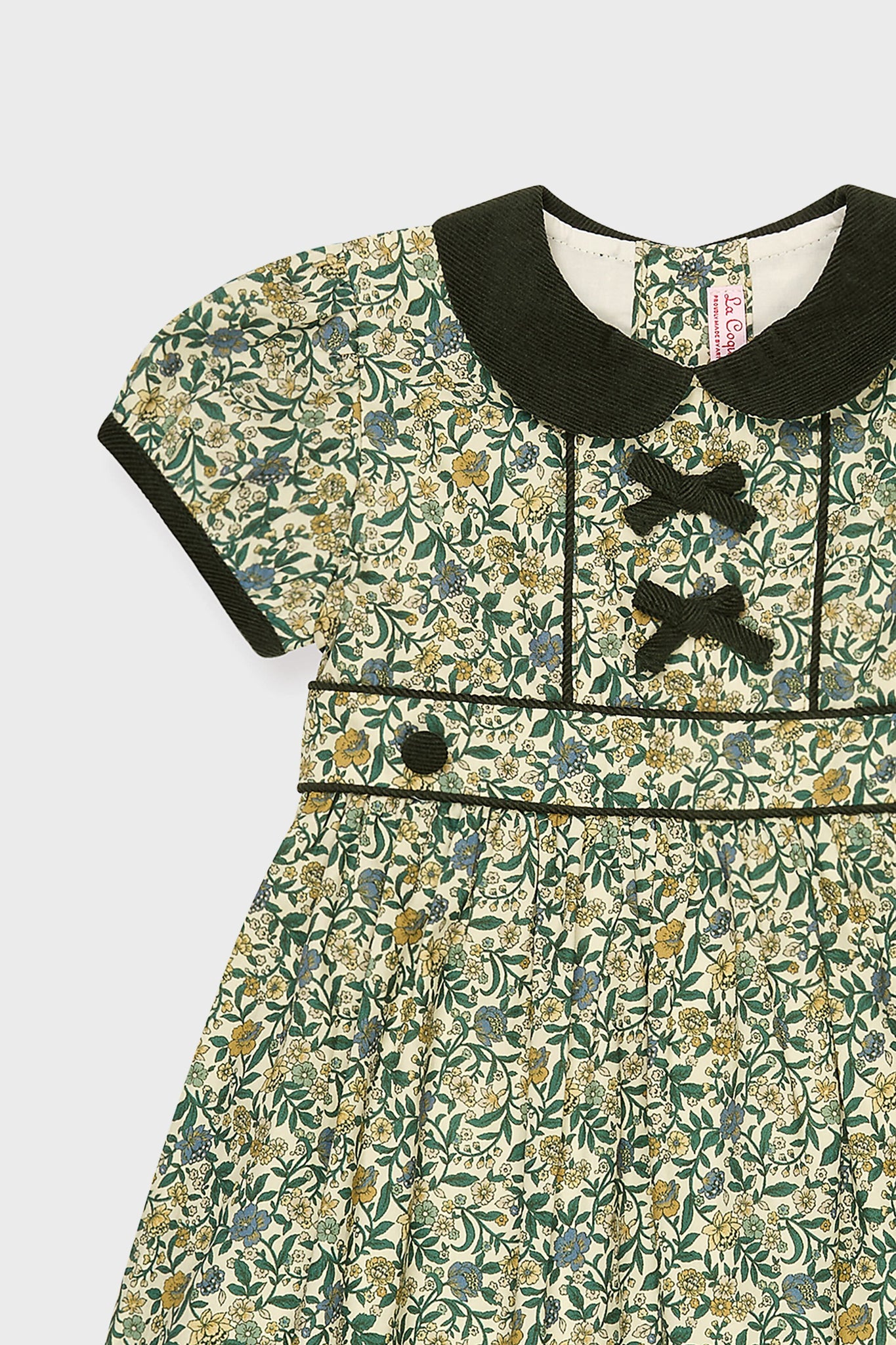 Bottle Green Floral Portia Girl Dress