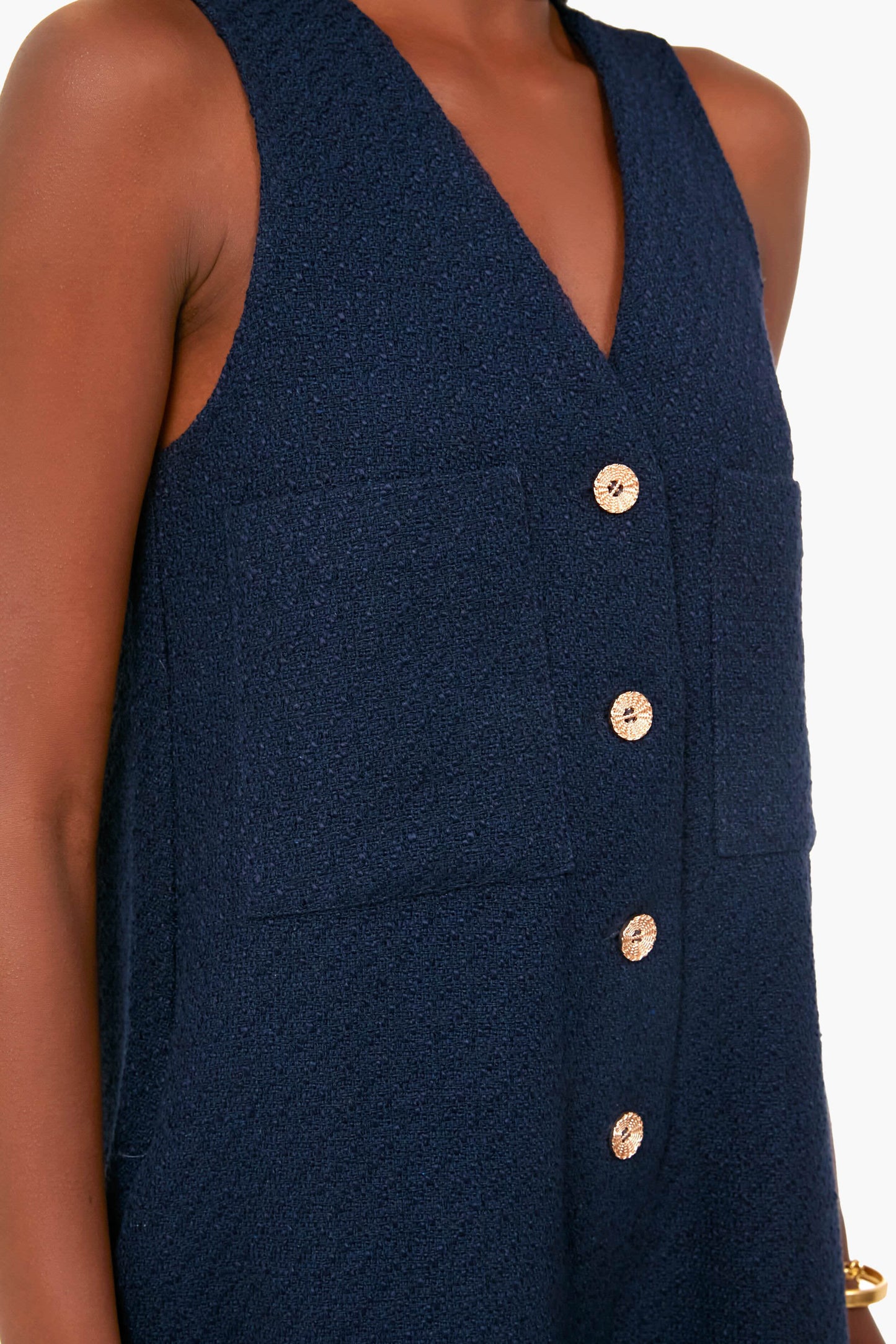 Navy Textured Myla Romper