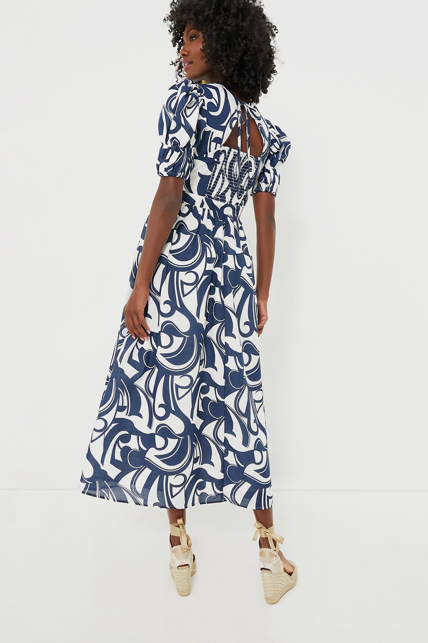 Navy & White Wilhelmina Maxi Dress