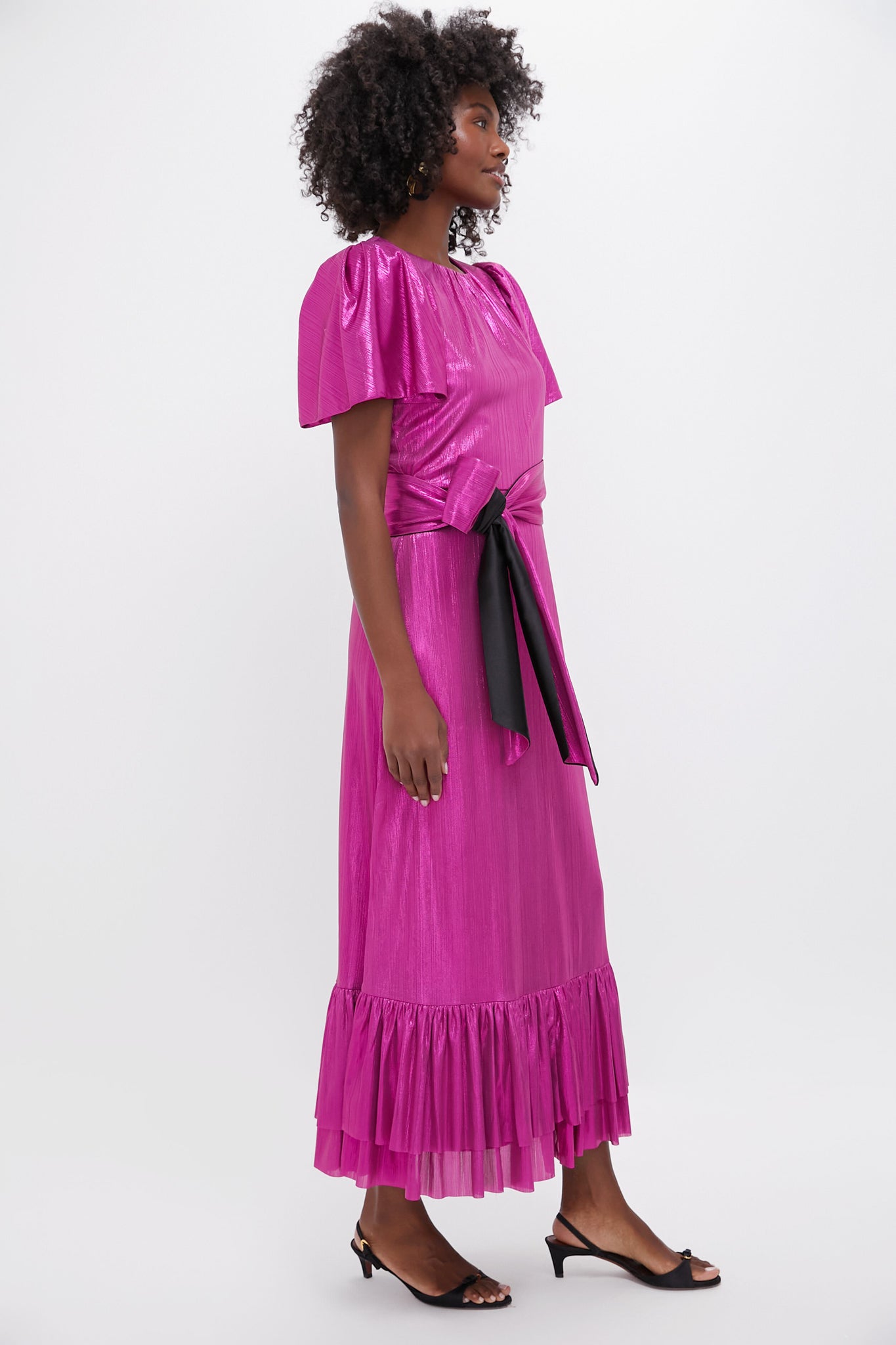 Fuchsia Metallic Angelina Dress