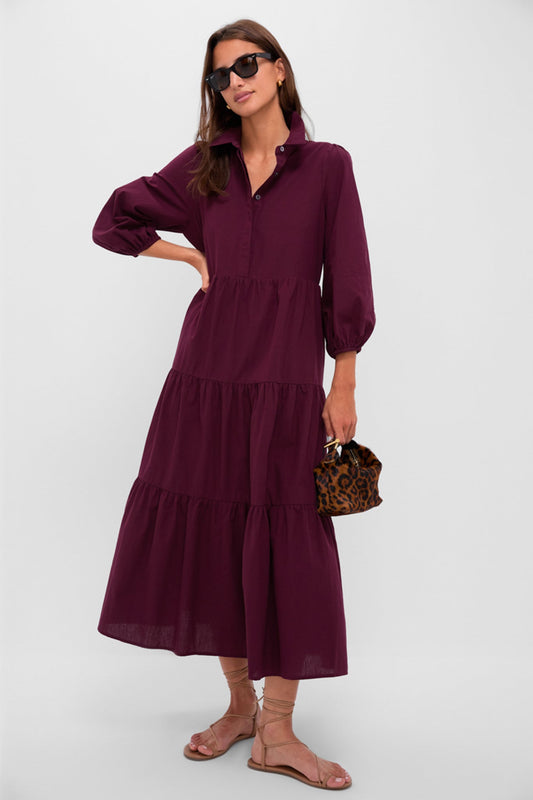 Winetasting Cotton Mabel Maxi Dress