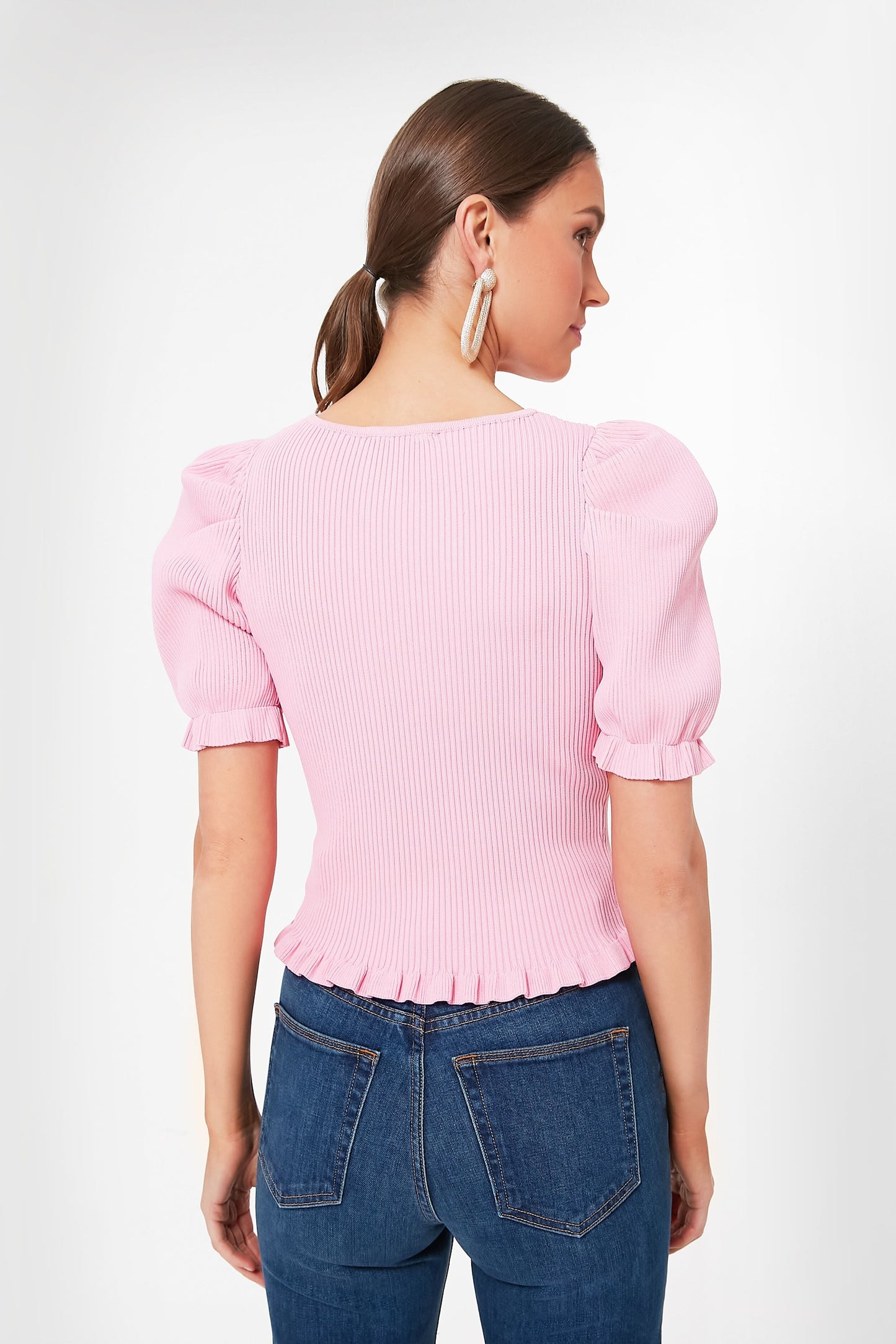 Pink Short Sleeve Lawrence Sweater