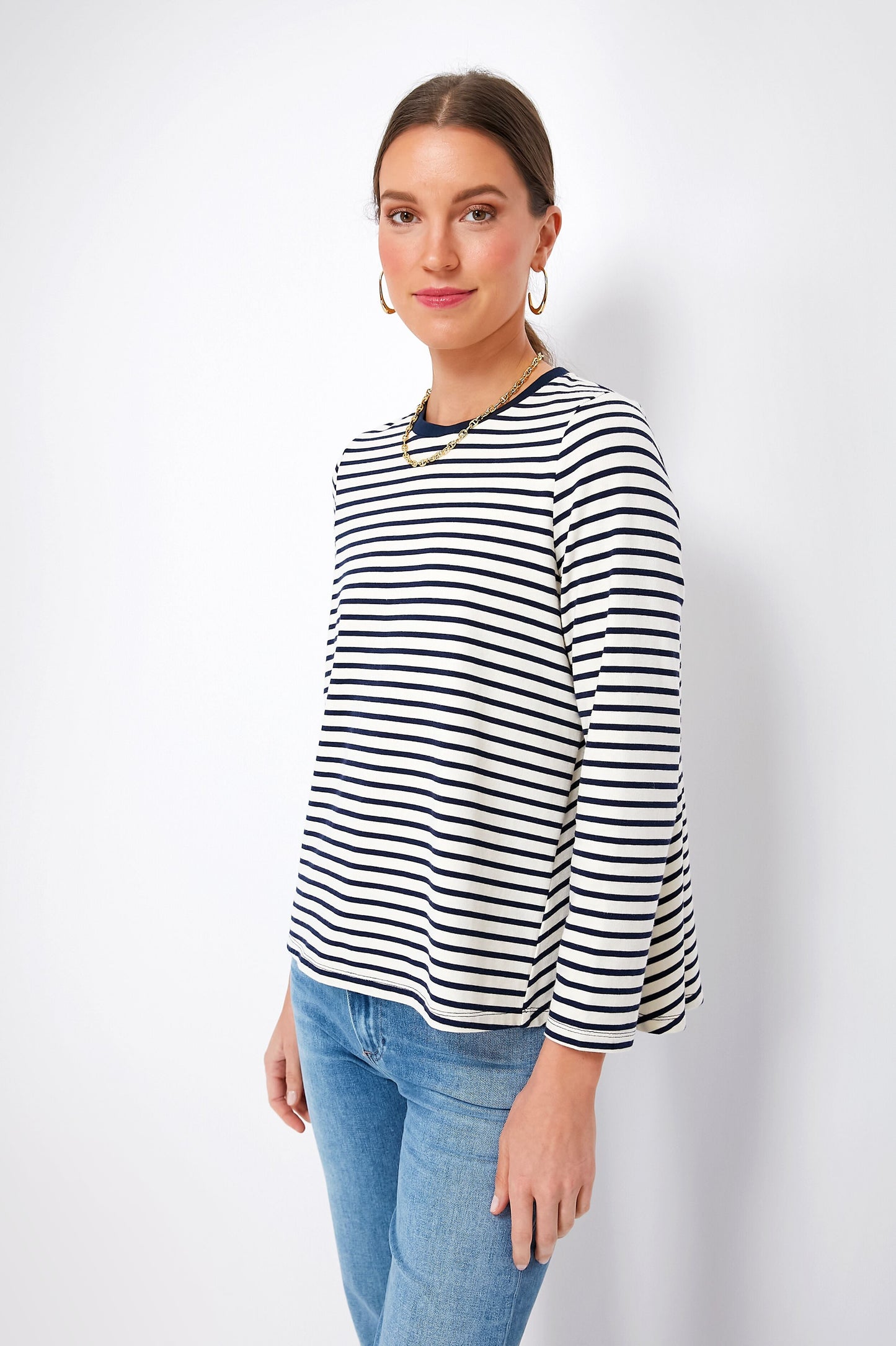 Navy Striped Wells Tee