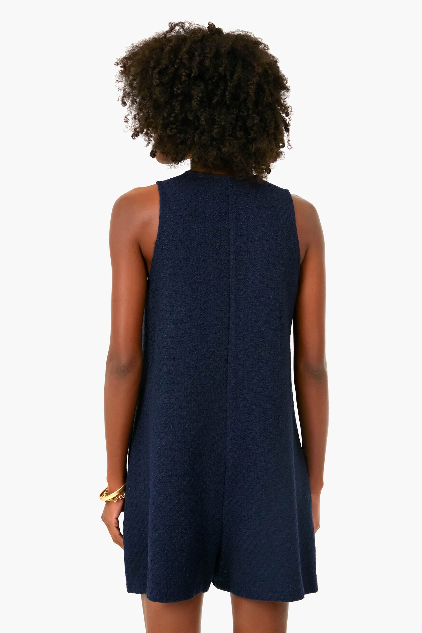 Navy Textured Myla Romper