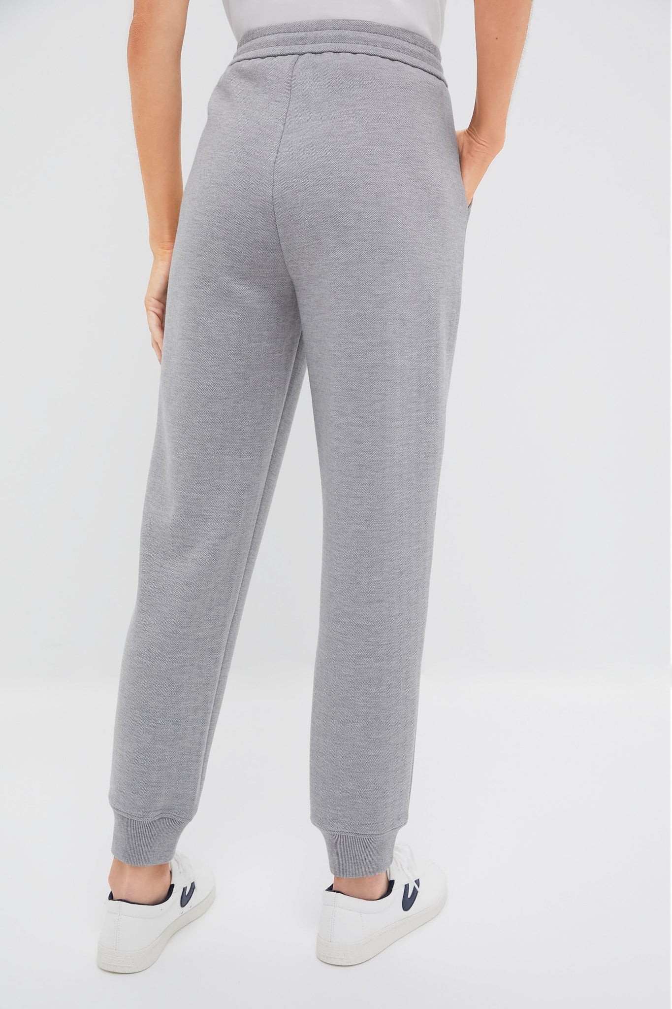 Gray Herringbone Becker Joggers