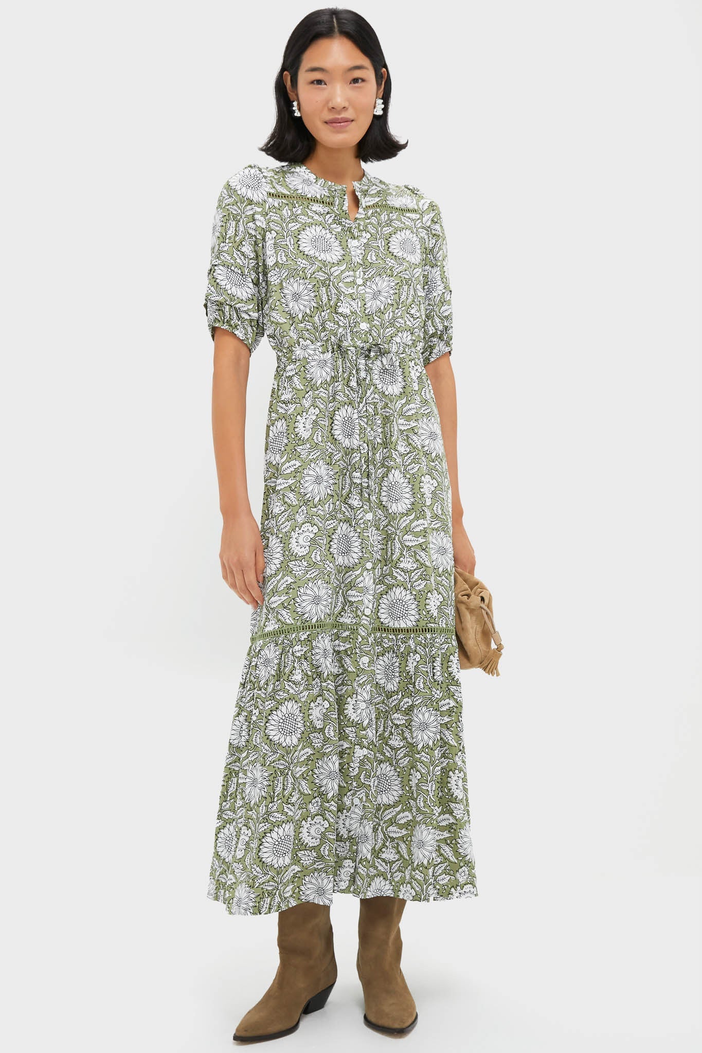 Arles Gothic Olive Lucy 4 Short Sleeve Dress