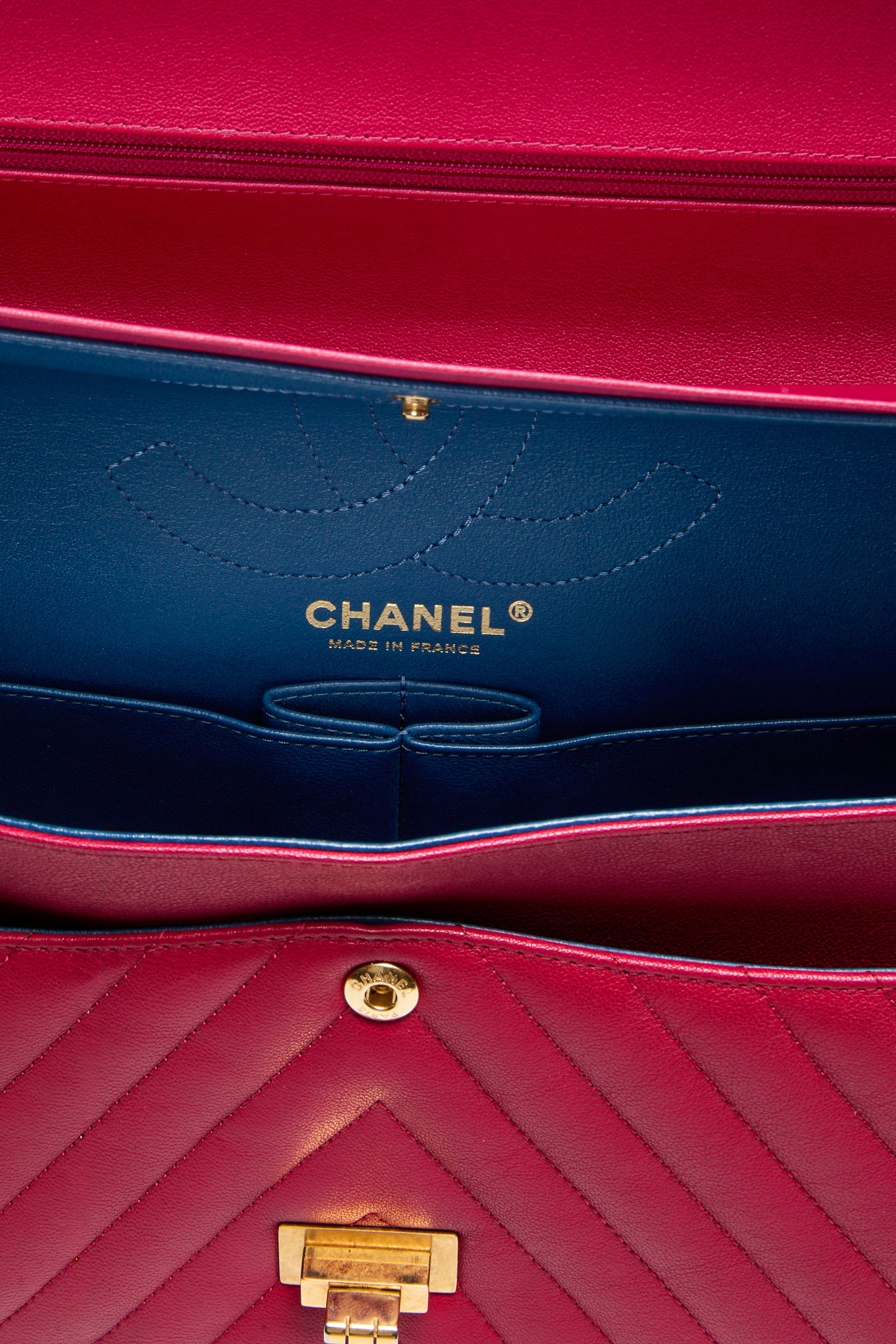 CHANEL Red Reissue 2.55 Flap Bag Calf Leather