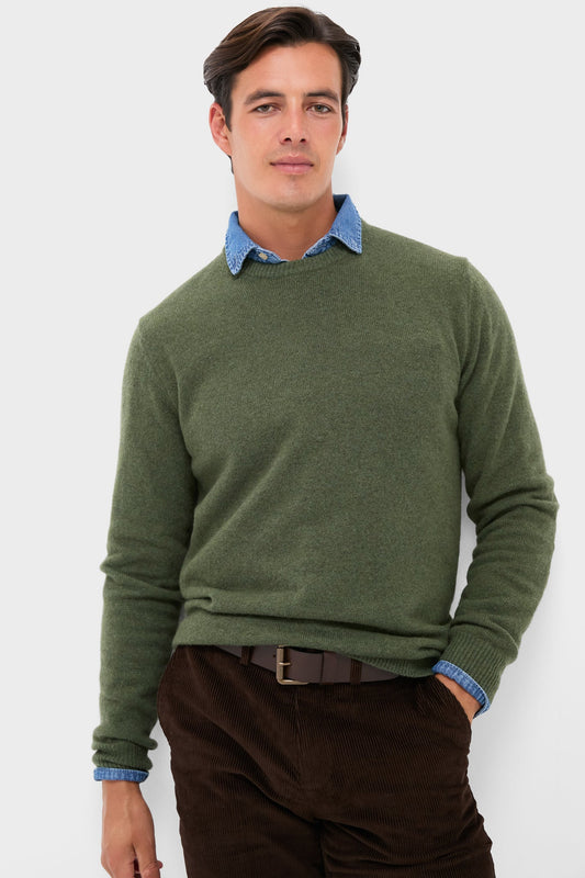 Olive Essential Patch Crew Neck Sweater