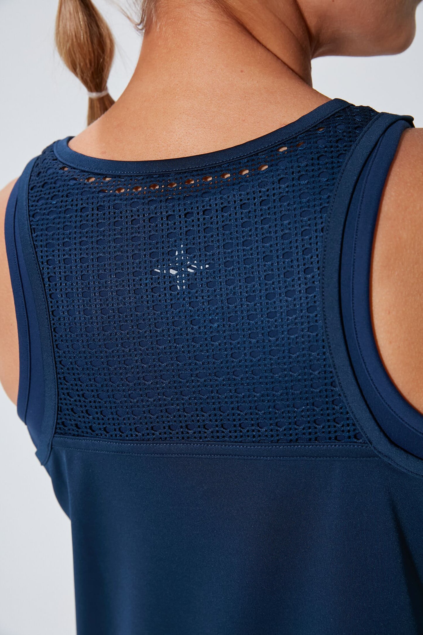 Navy Cane Racerback Ellen Tank