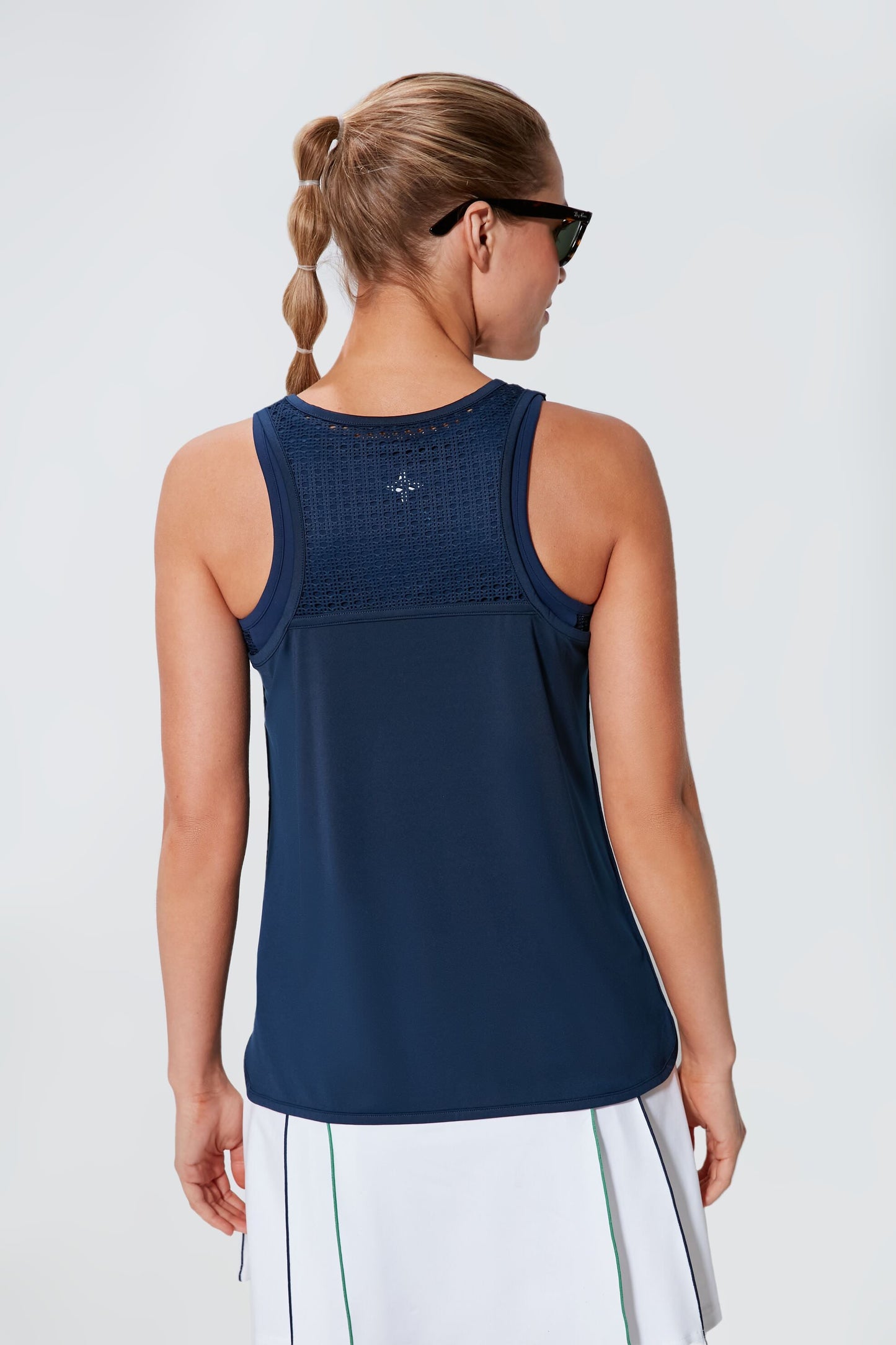 Navy Cane Racerback Ellen Tank