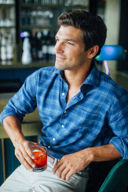 Atlantic Blue Fetlock Autumn Soft Cotton Sport Shirt