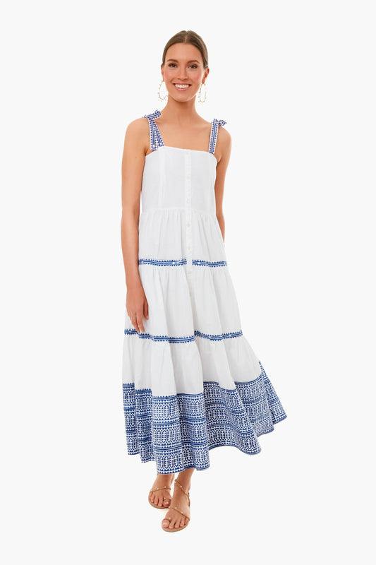 Mykonos Blue Tie Strap Midi