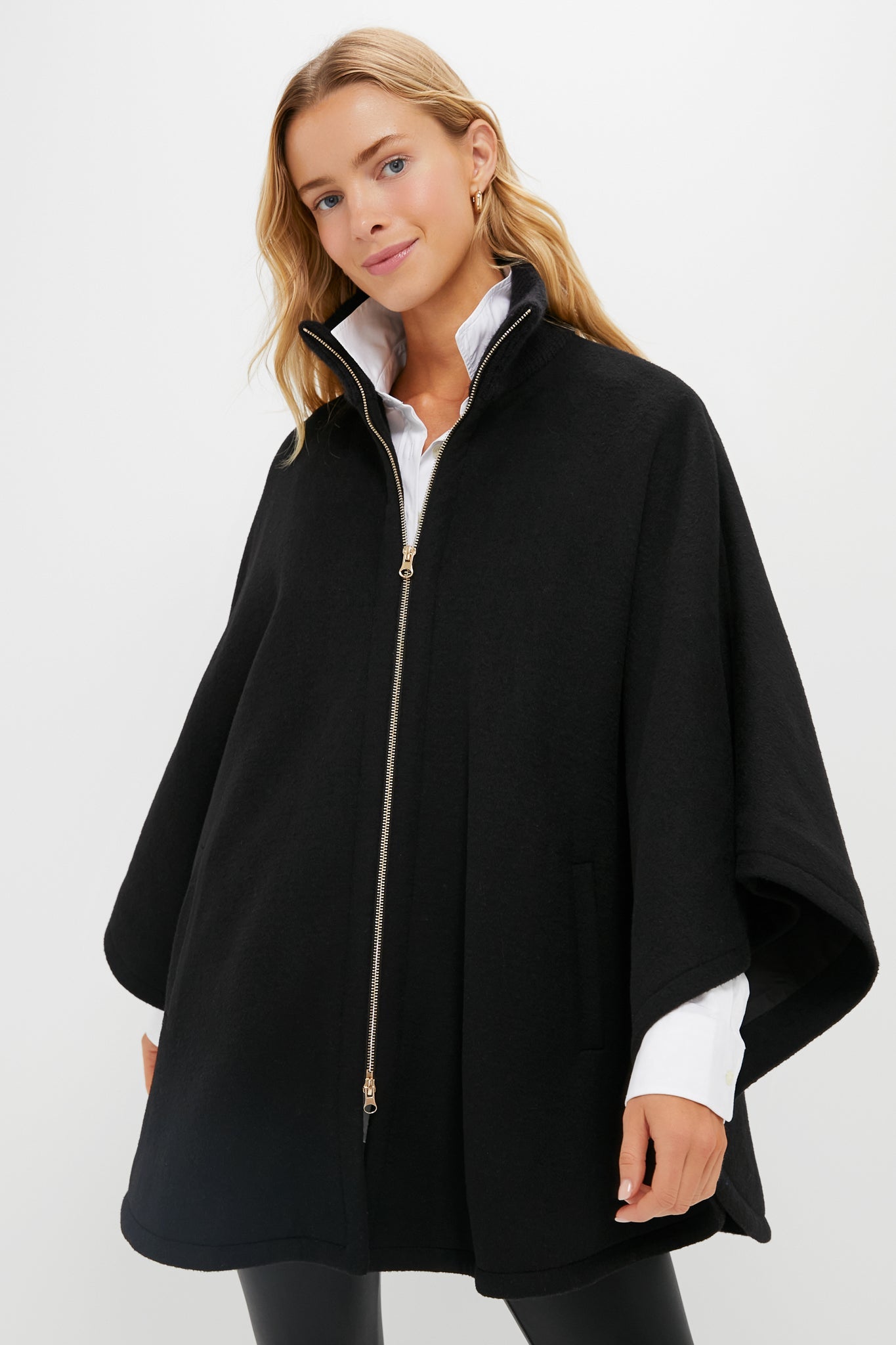 Black Full Zip Huntington Poncho