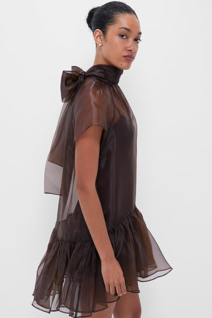 Chocolate Beaux Tiered Mini Dress