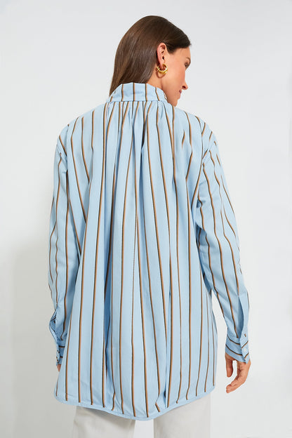 Celeste and Camel Robert Stripes Top