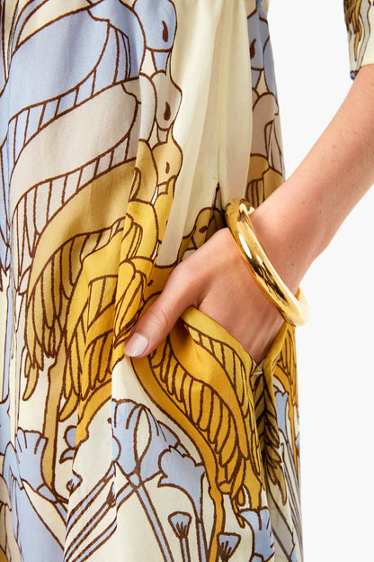 Sand Deco Crane Geo Printed Dress