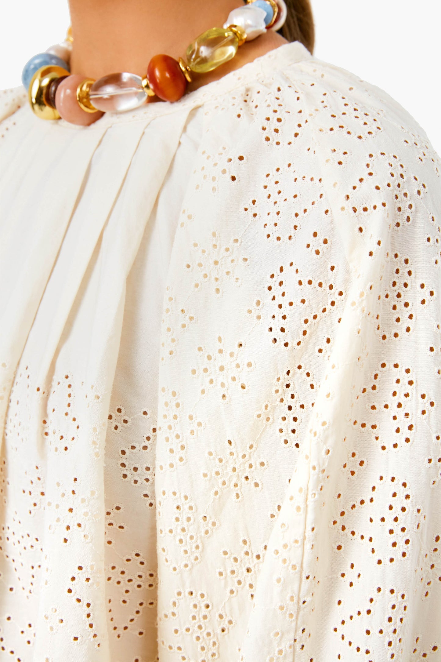 Bone Eyelet Somerset Blouse