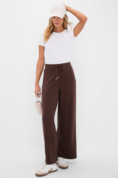 Chocolate Brown Wide Leg Comfort Stretch Finn Pants