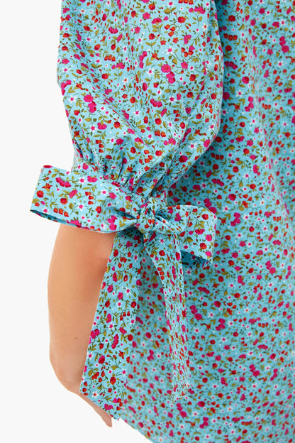 Blue Ditsy Floral Fiona Blouse