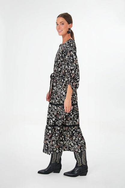Black Off White Under the Stars Maxi Dress