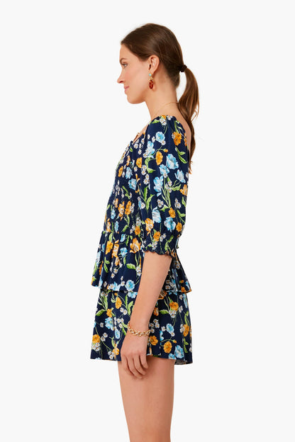 Spring Blooms Knit Smocked Top