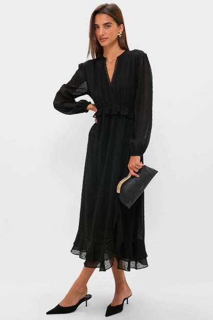 Black Textured Dot Selwyn Dress