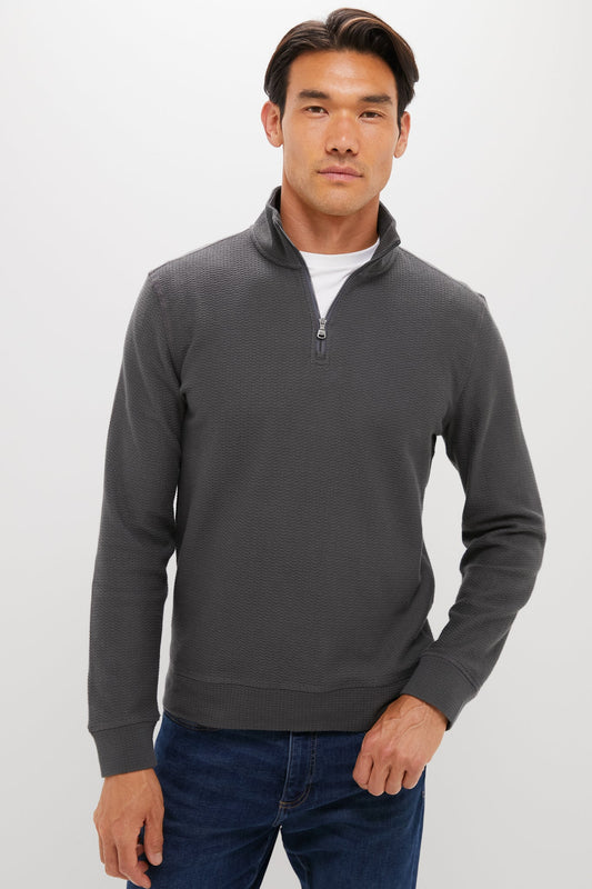Mountain Coal Textured Knit Quarter Zip
