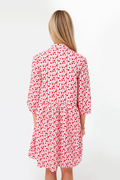 Pink and Red Floral Valentina Mini Dress