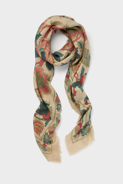 Garden Scrollwork Silk Cashmere Blend Large Scarf