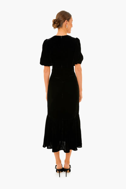 Black Velvet Ester Dress