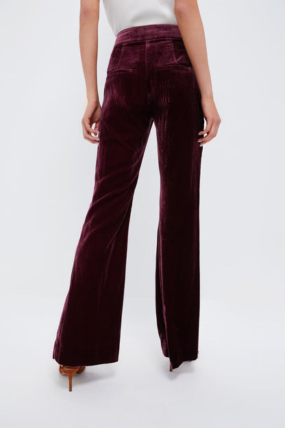 Wine Lebone Velour Pant
