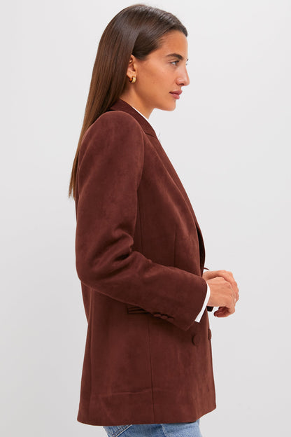 Deep Mocha Vegan Suede Diana Blazer