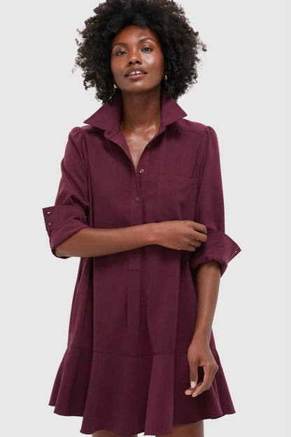 Winetasting Crepe Callahan Shirt Dress