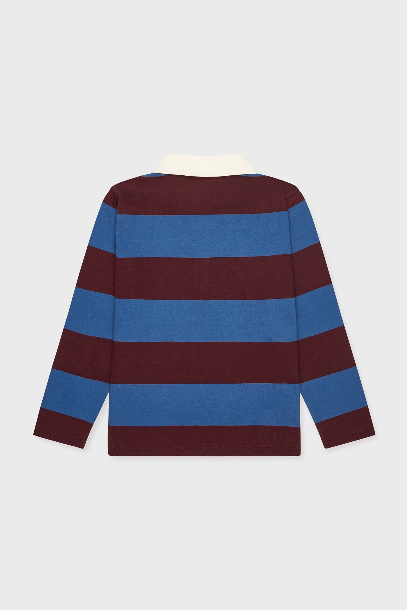 Petrol Blue Stripe Tijo Long Sleeve Boy Rugby Shirt