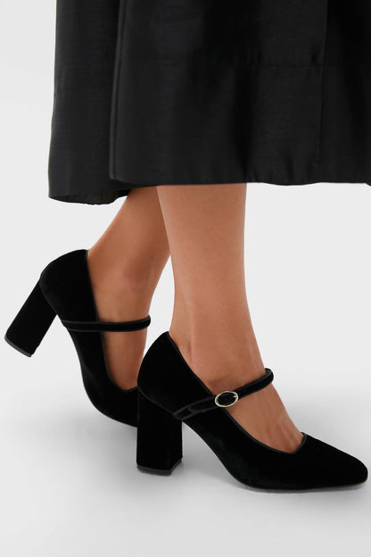 Black Velvet Julia Heels