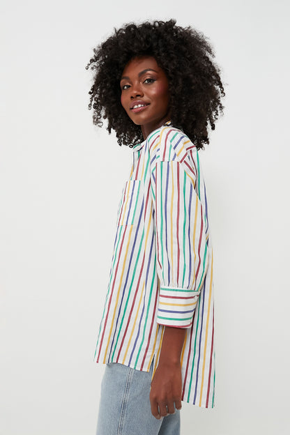 Rainbow Striped Adair Boyfriend Shirt